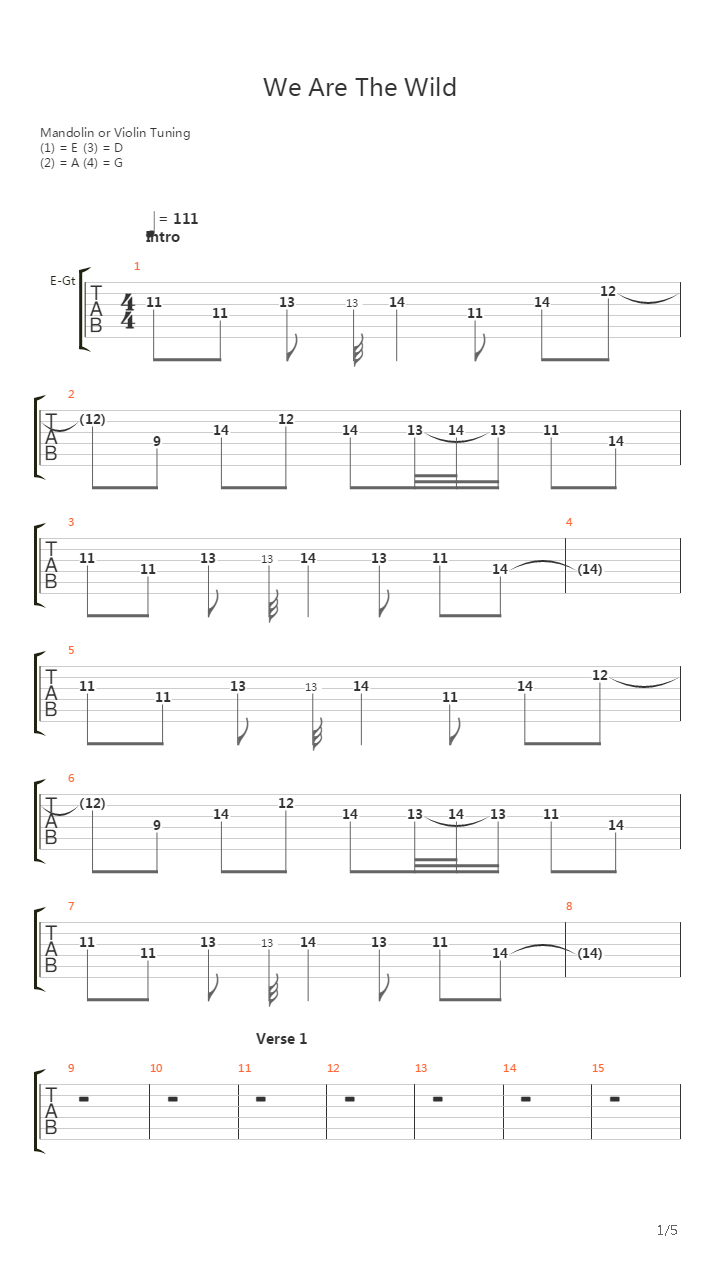 We Are The Wild吉他谱