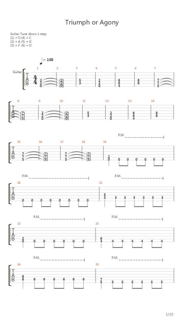 Triumph Or Agony吉他谱