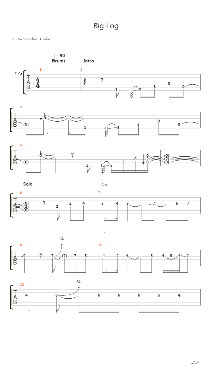 Big Log吉他谱