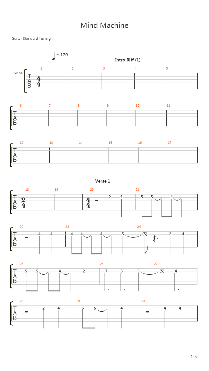 Mind Machine吉他谱