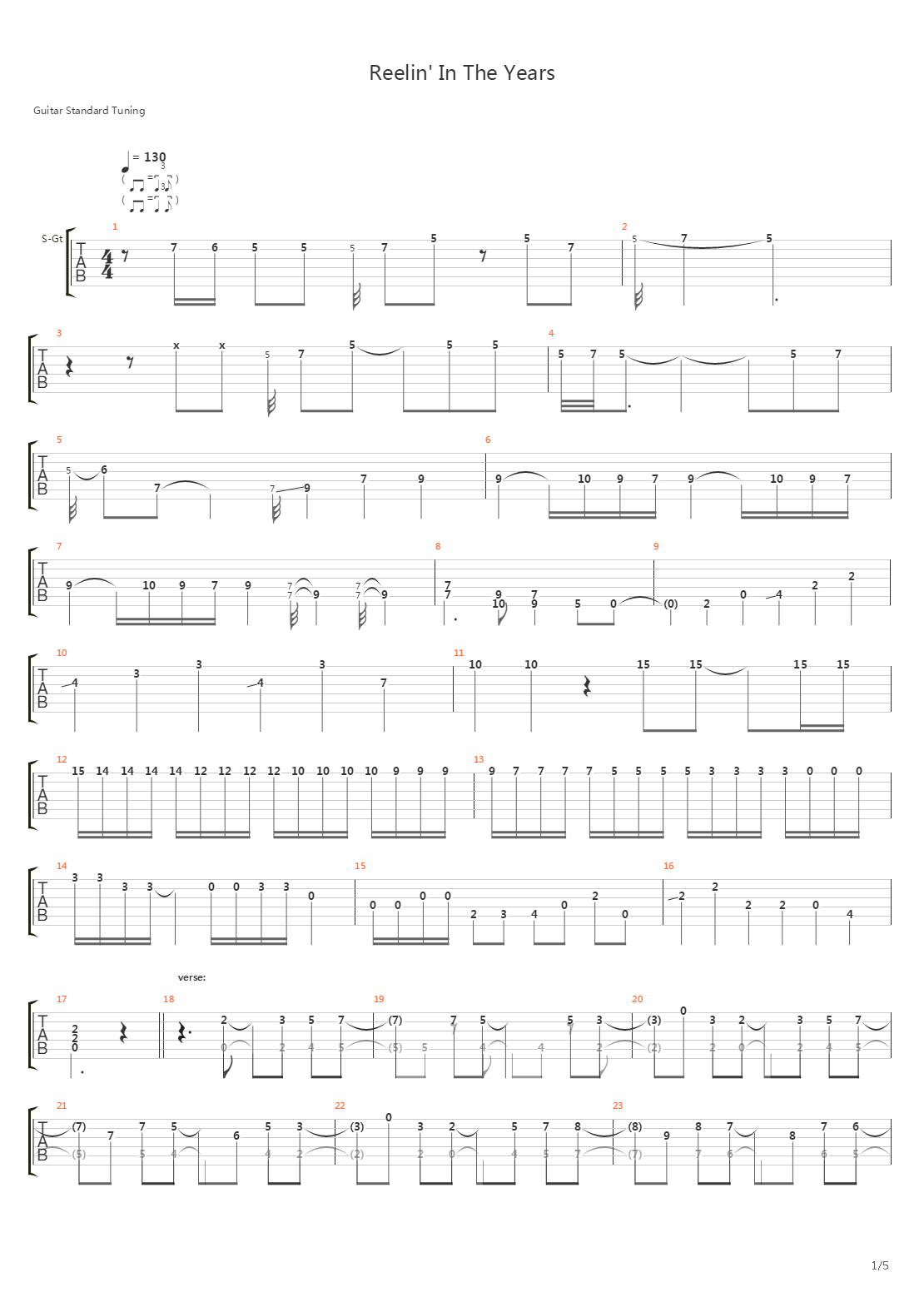 Reelin In The Years吉他谱
