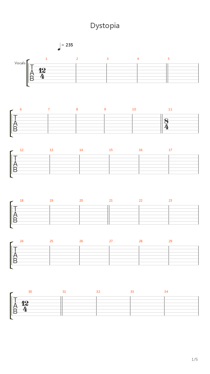 Dystopia吉他谱