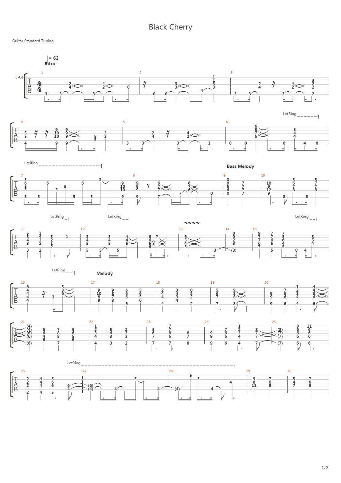 Black Cherry吉他谱