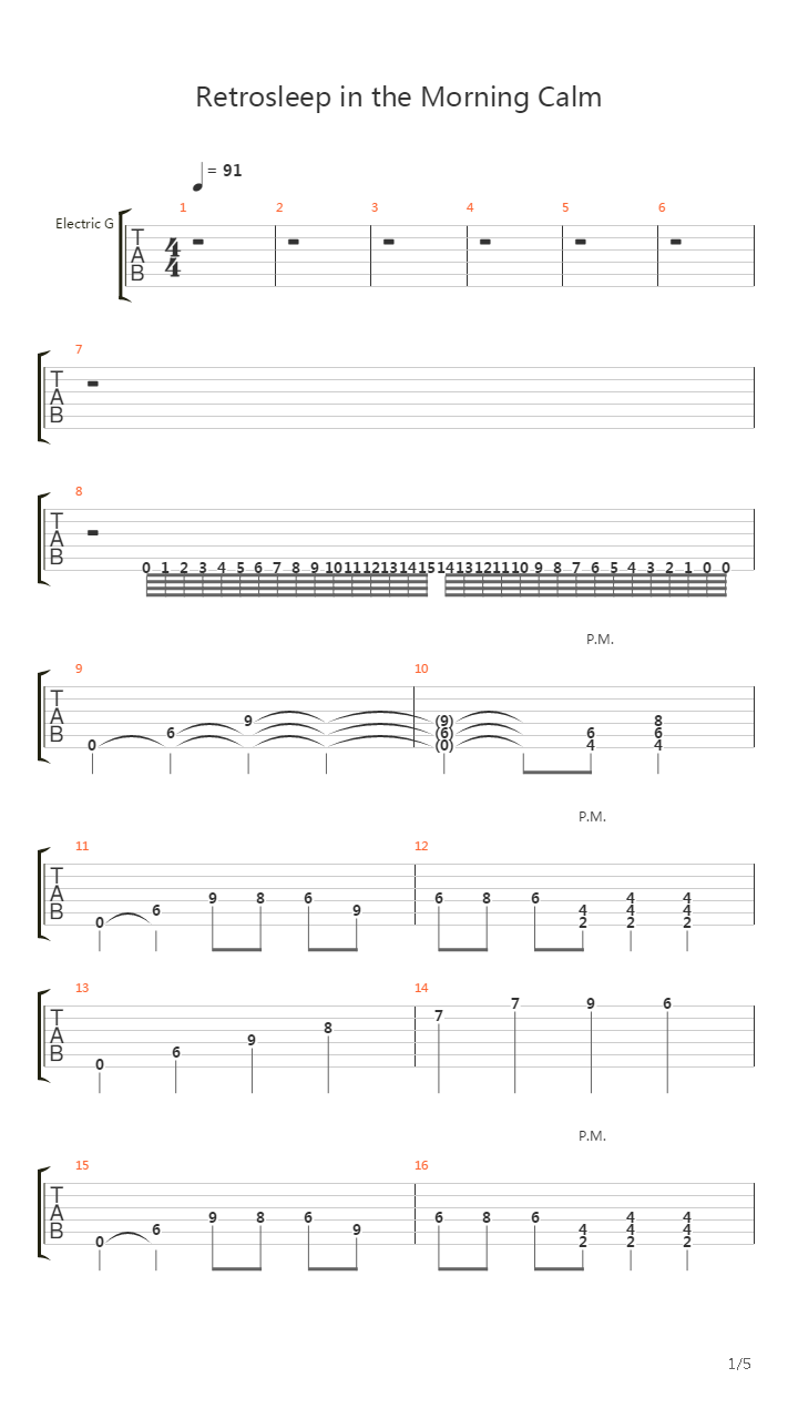 Retrosleep In The Morning Calm吉他谱