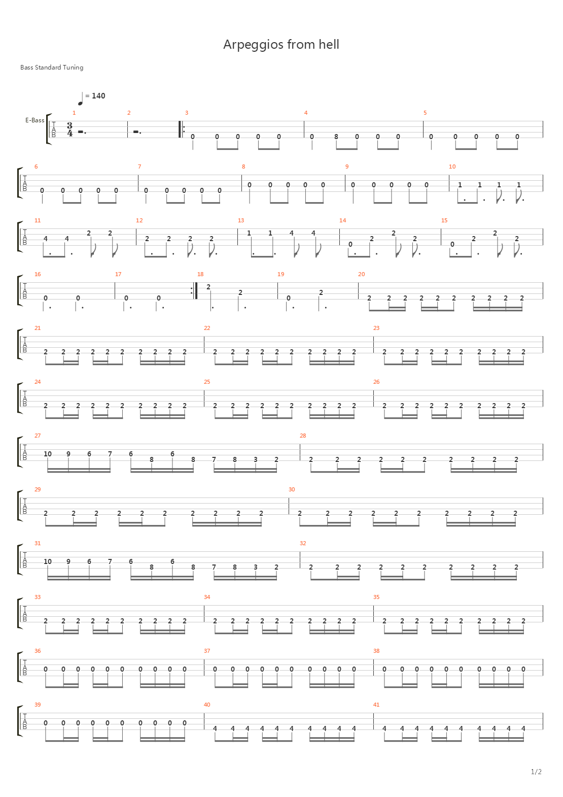 Arpeggios From Hell吉他谱