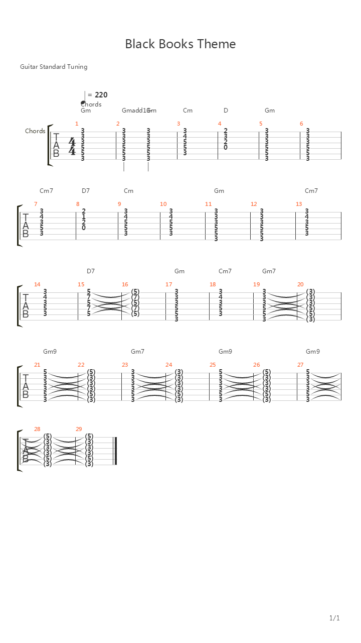 Black Books(布莱克书店) - Theme吉他谱