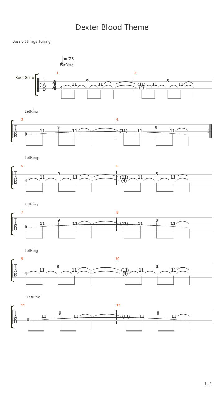 Dexter(嗜血法医) - Blood Theme吉他谱