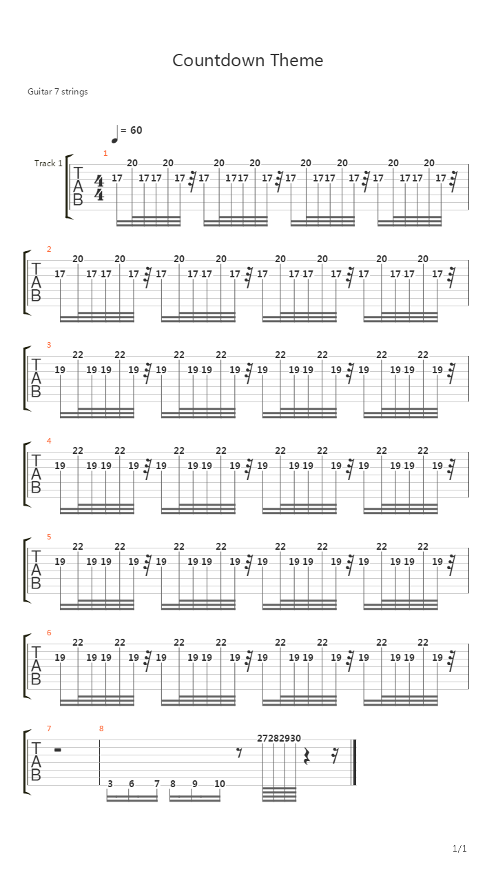 Countdown - Theme吉他谱