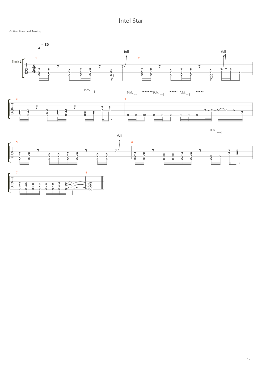 Intel Star(电视广告主题曲)吉他谱