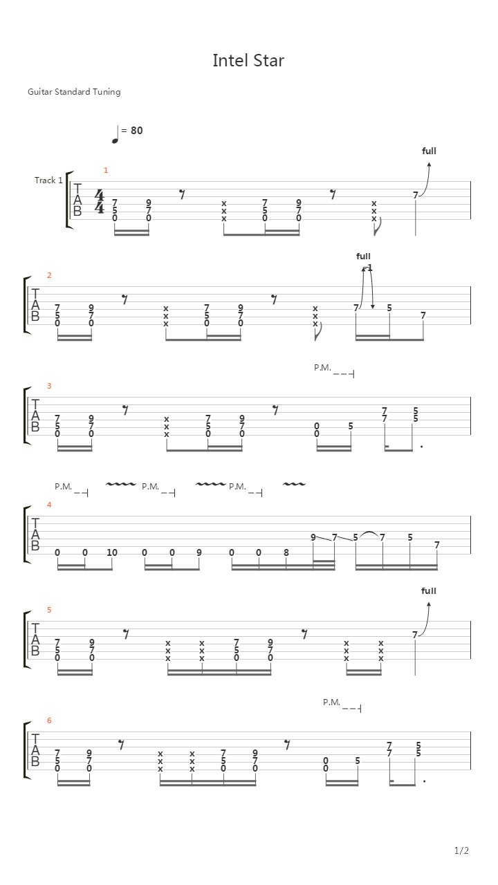 Intel Star(电视广告主题曲)吉他谱