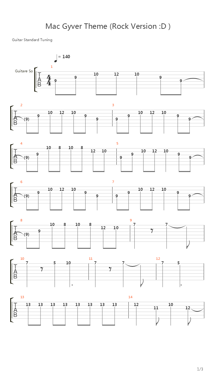 Macgyver(百战天龙) - Theme吉他谱