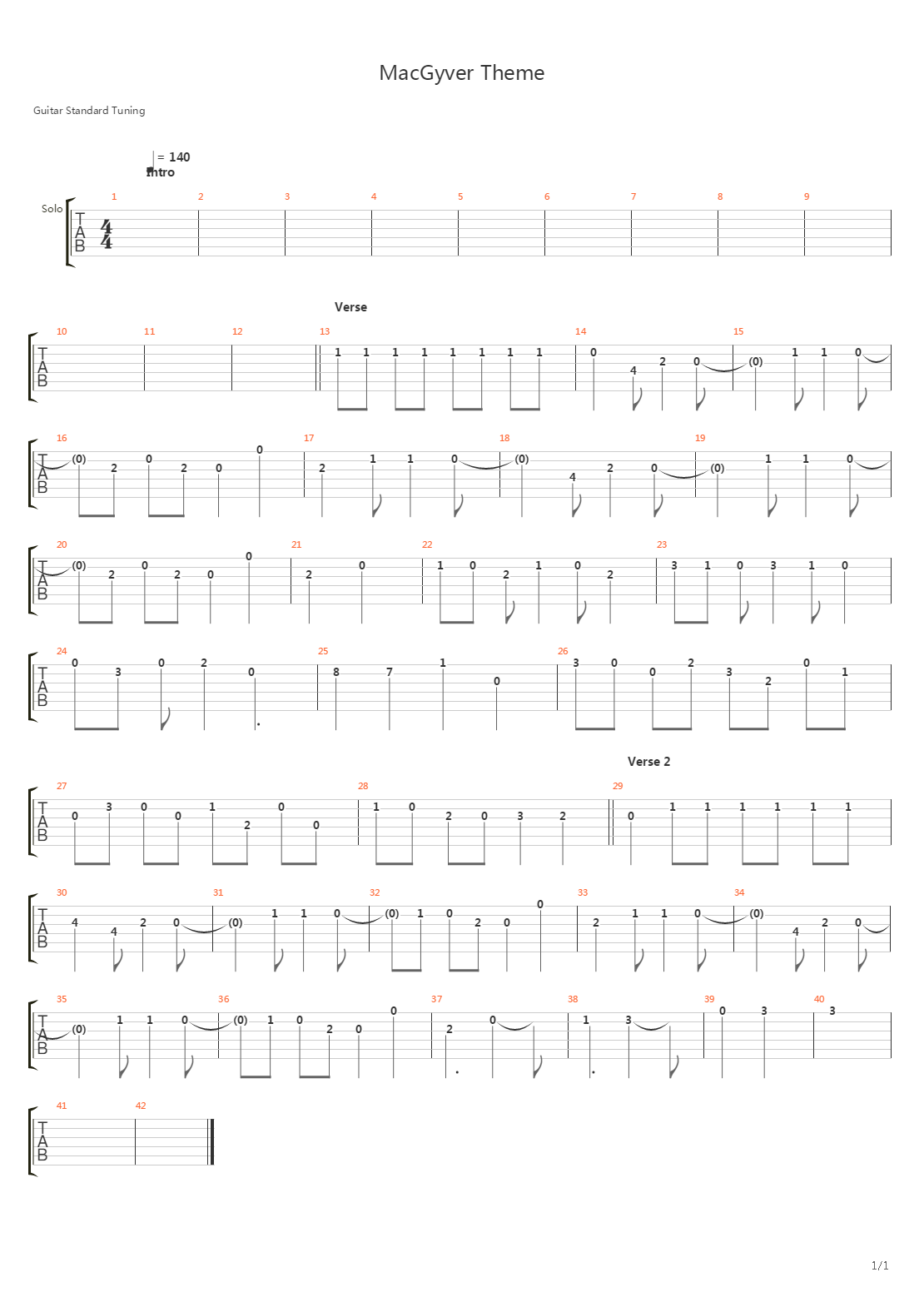 Macgyver(百战天龙) - Theme吉他谱