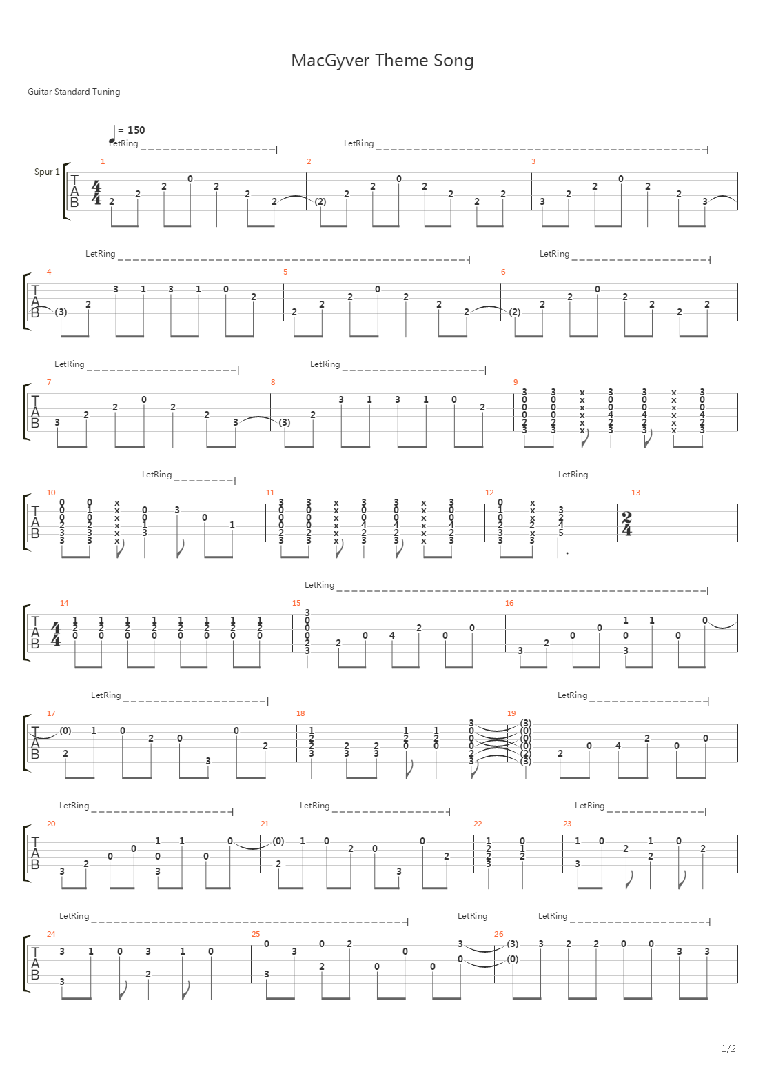Macgyver(百战天龙) - Theme吉他谱