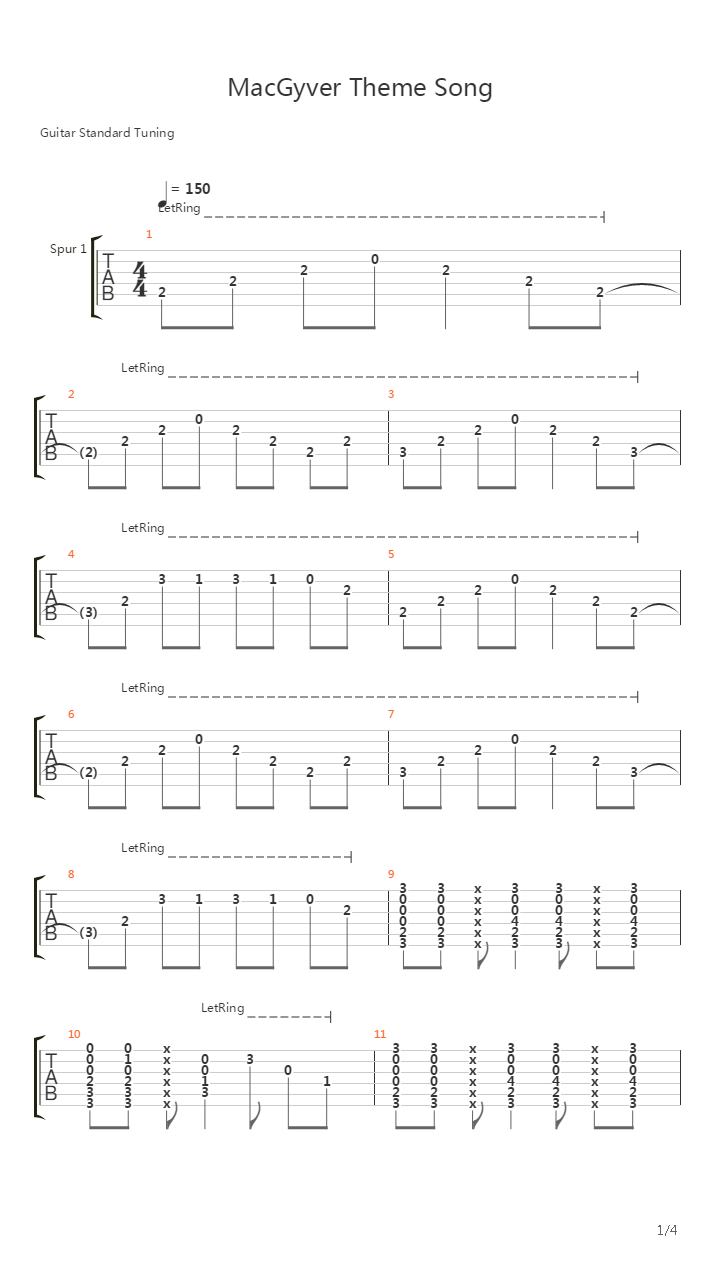 Macgyver(百战天龙) - Theme吉他谱