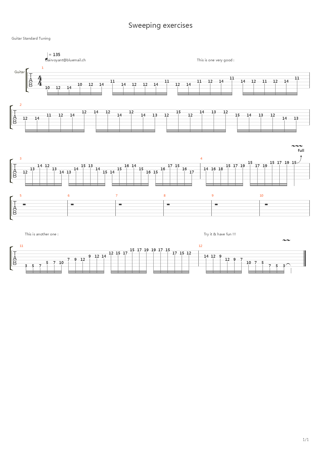 Sweep Excercises - 2 Sweeping exercises.gp5吉他谱