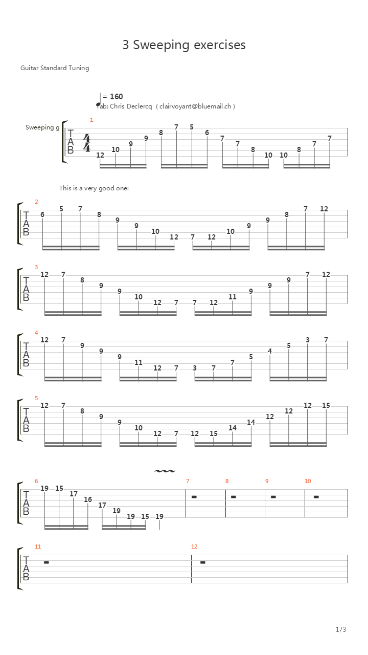 Sweep Excercises - 3 Sweeping exercises.gp5吉他谱