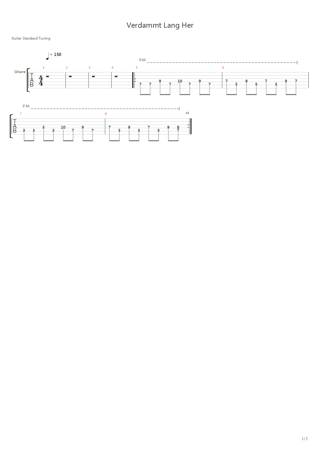 Verdamp Lang Her吉他谱
