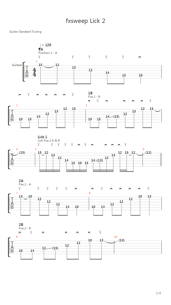 Sweep Excercises - Fxsweep Lick 2吉他谱