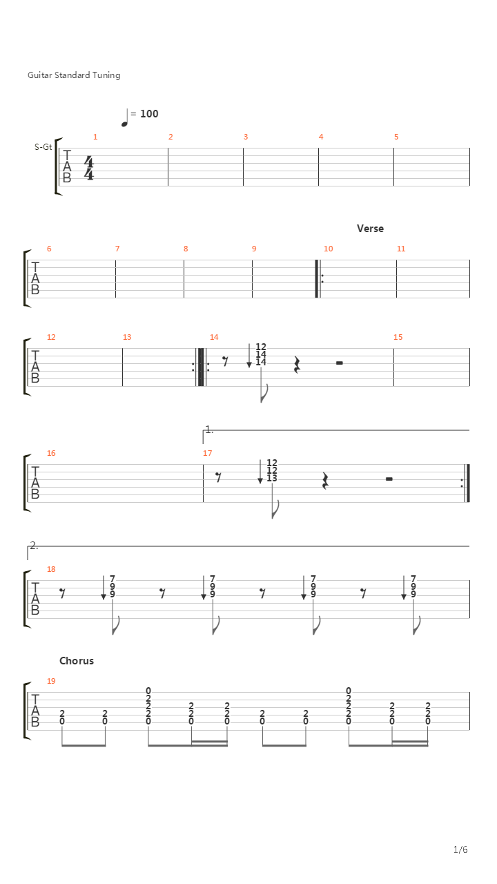 Perfect 10吉他谱