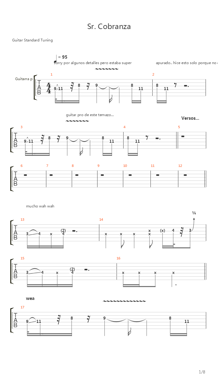 Sr Cobranza吉他谱