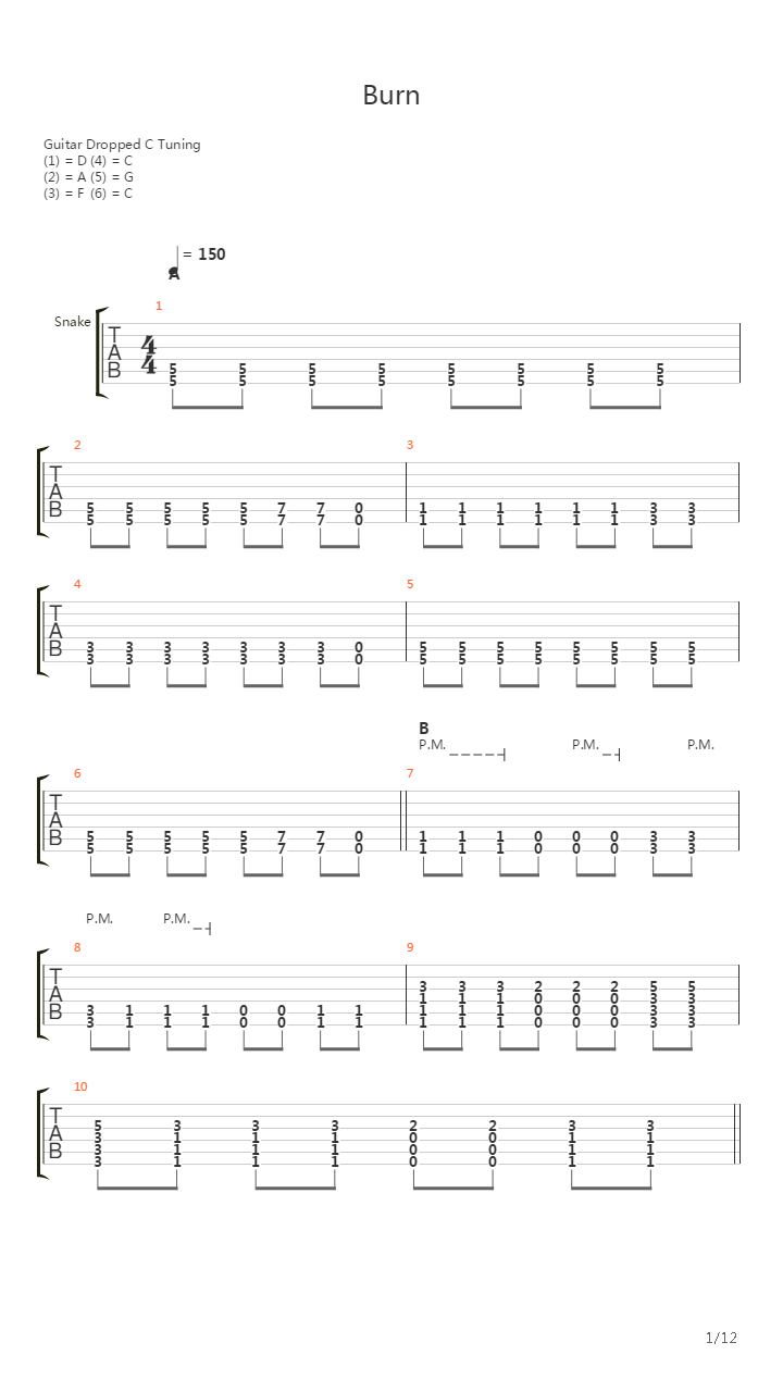 Burn吉他谱