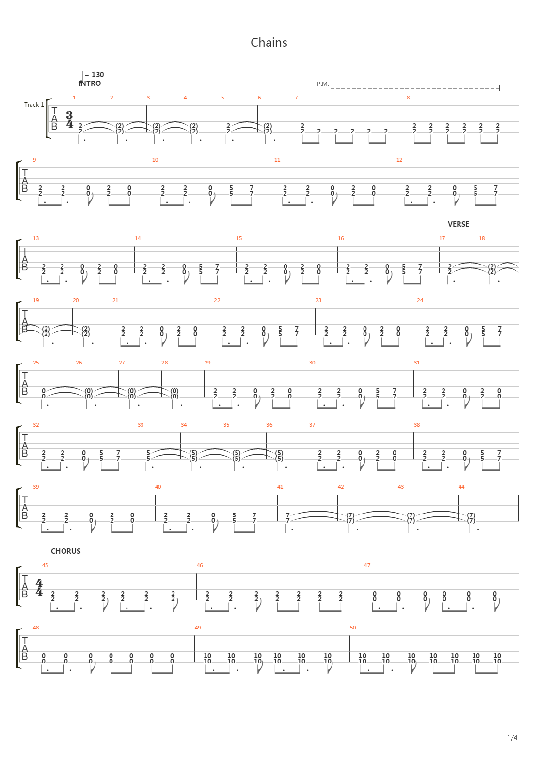 Chains吉他谱