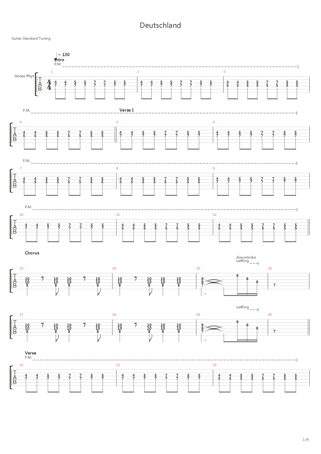 Deutschland吉他谱