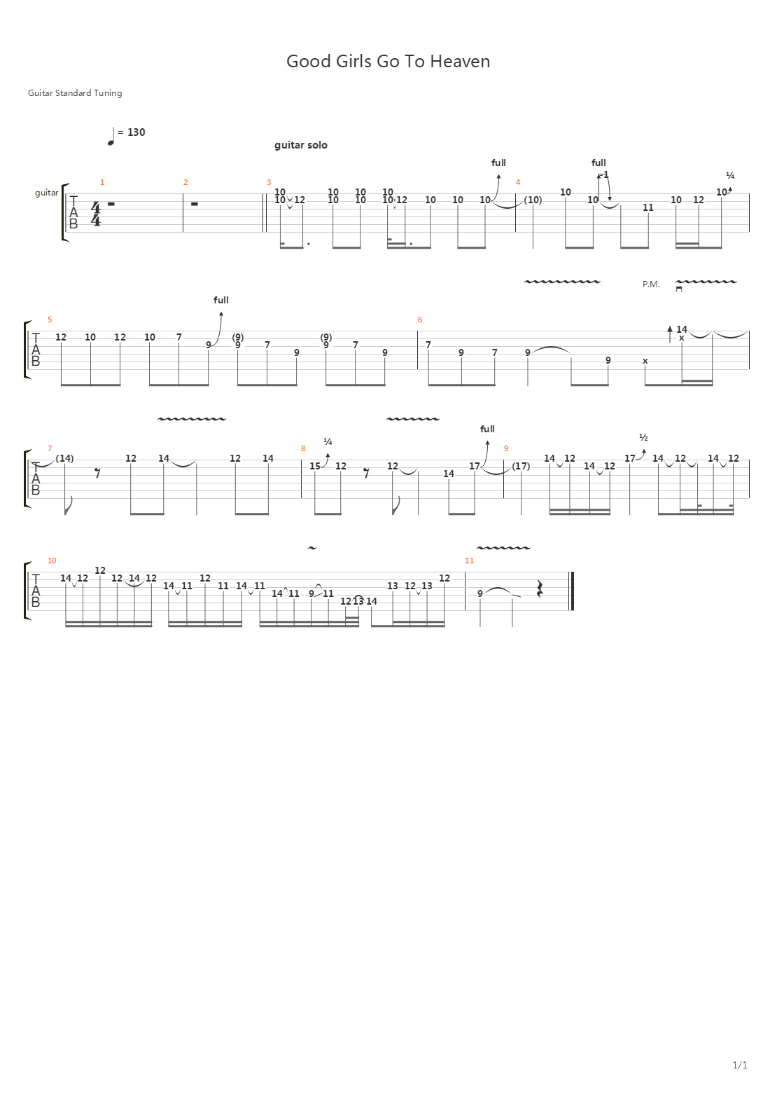 Good Girls Go To Heaven吉他谱