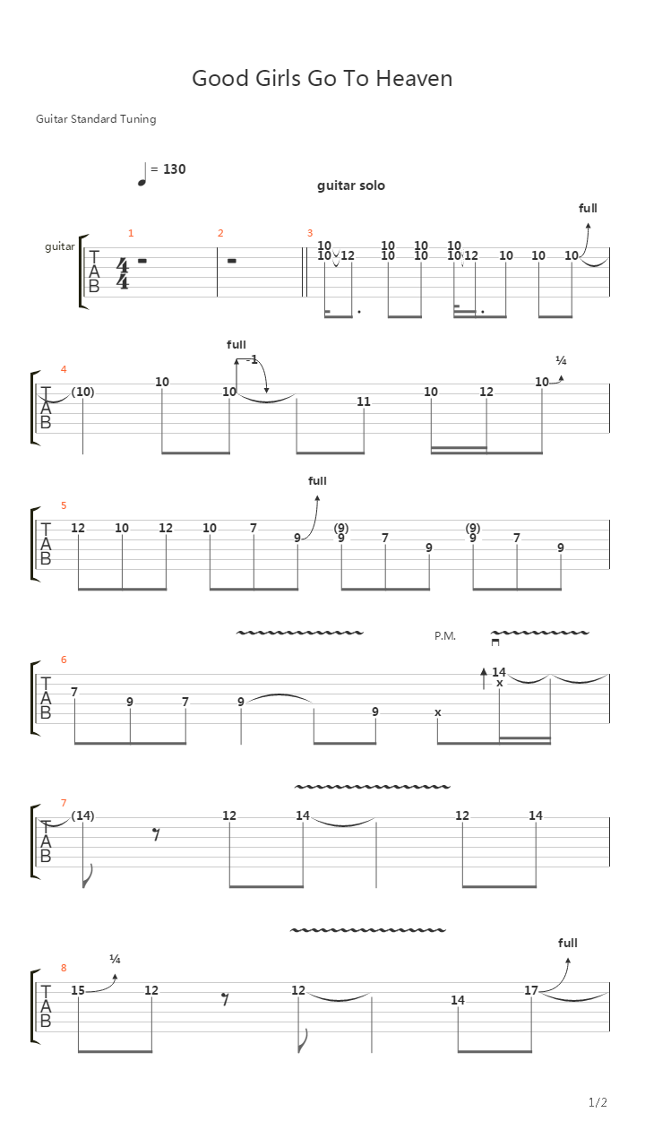 Good Girls Go To Heaven吉他谱