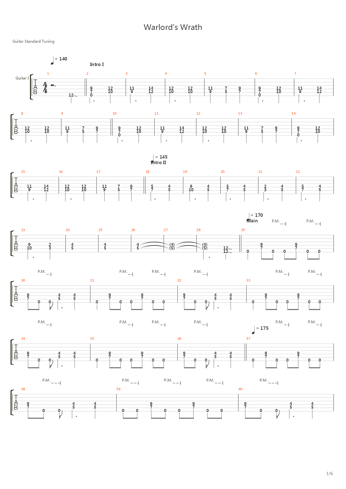 Warlords Wrath吉他谱