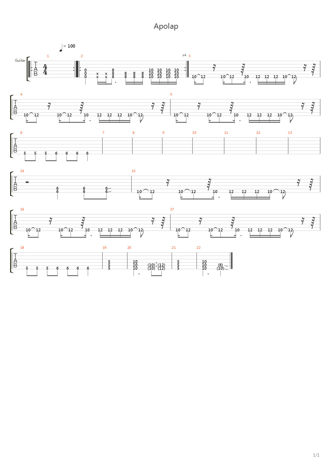 Apolap吉他谱