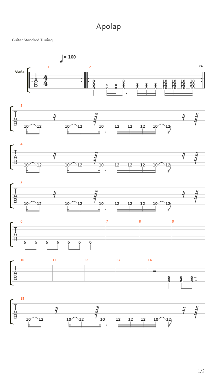 Apolap吉他谱