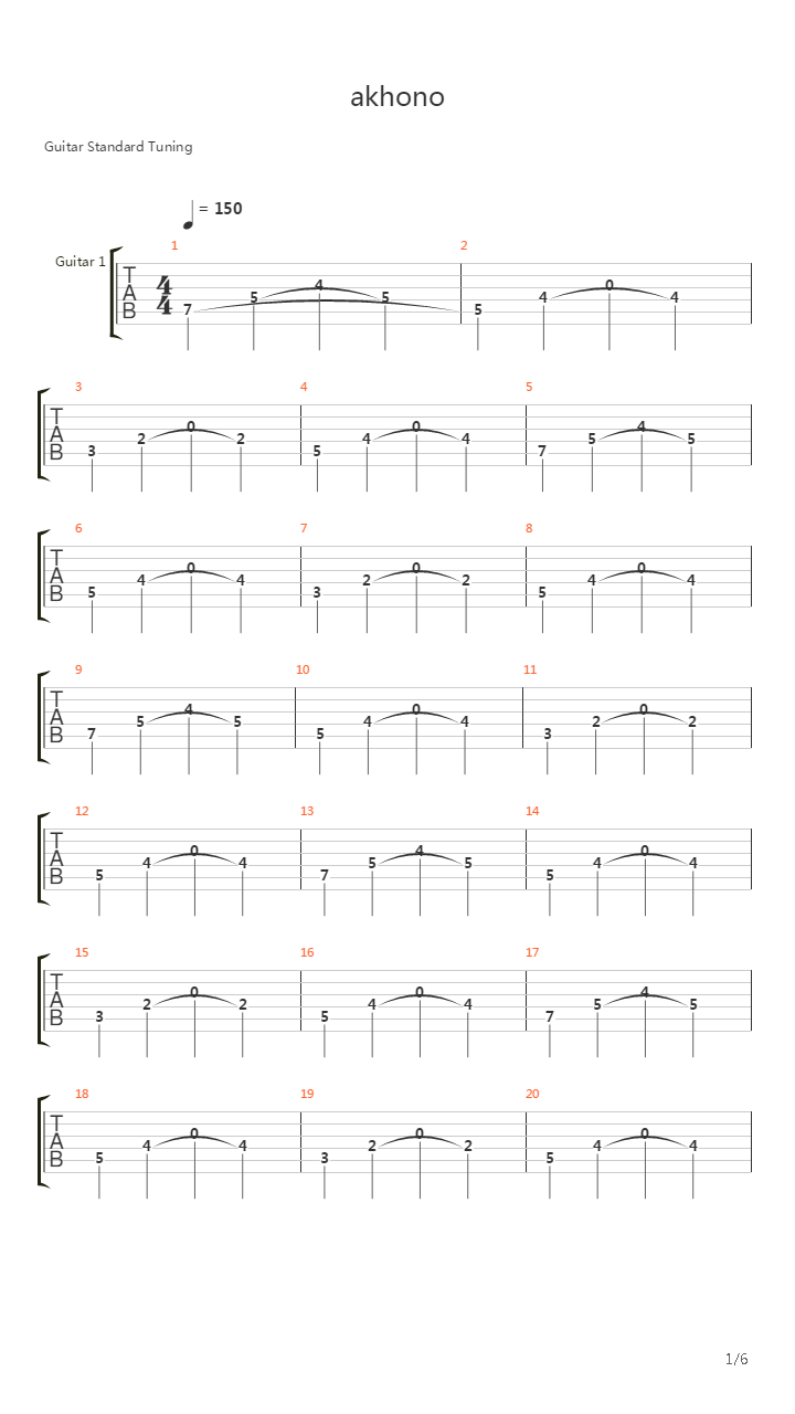 Ekhono吉他谱
