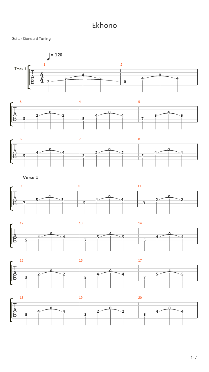 Ekhono吉他谱