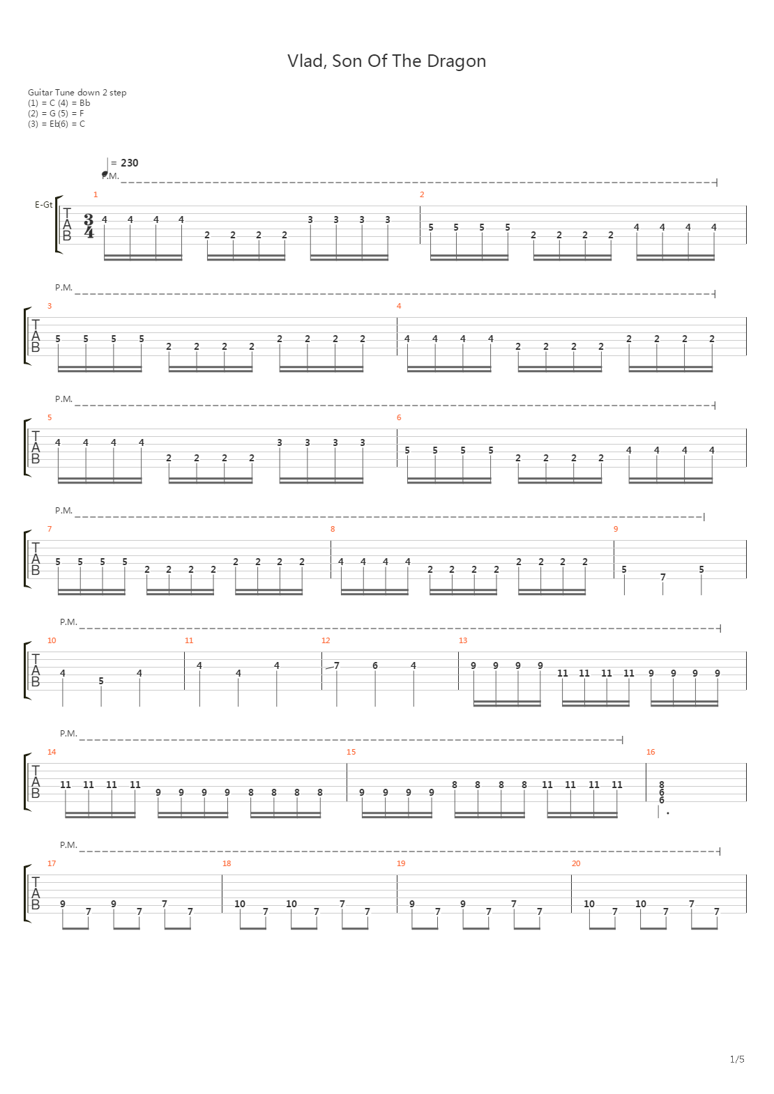 Vlad Son Of The Dragon吉他谱