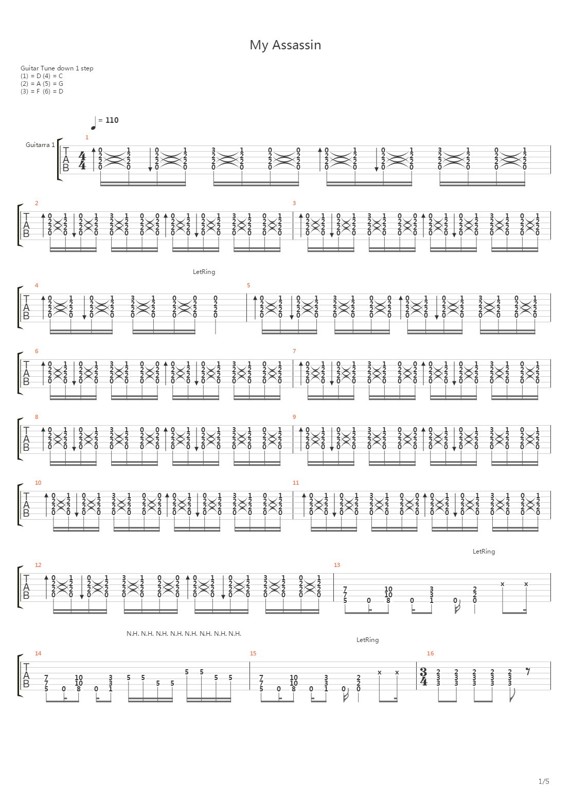 My Assasin吉他谱