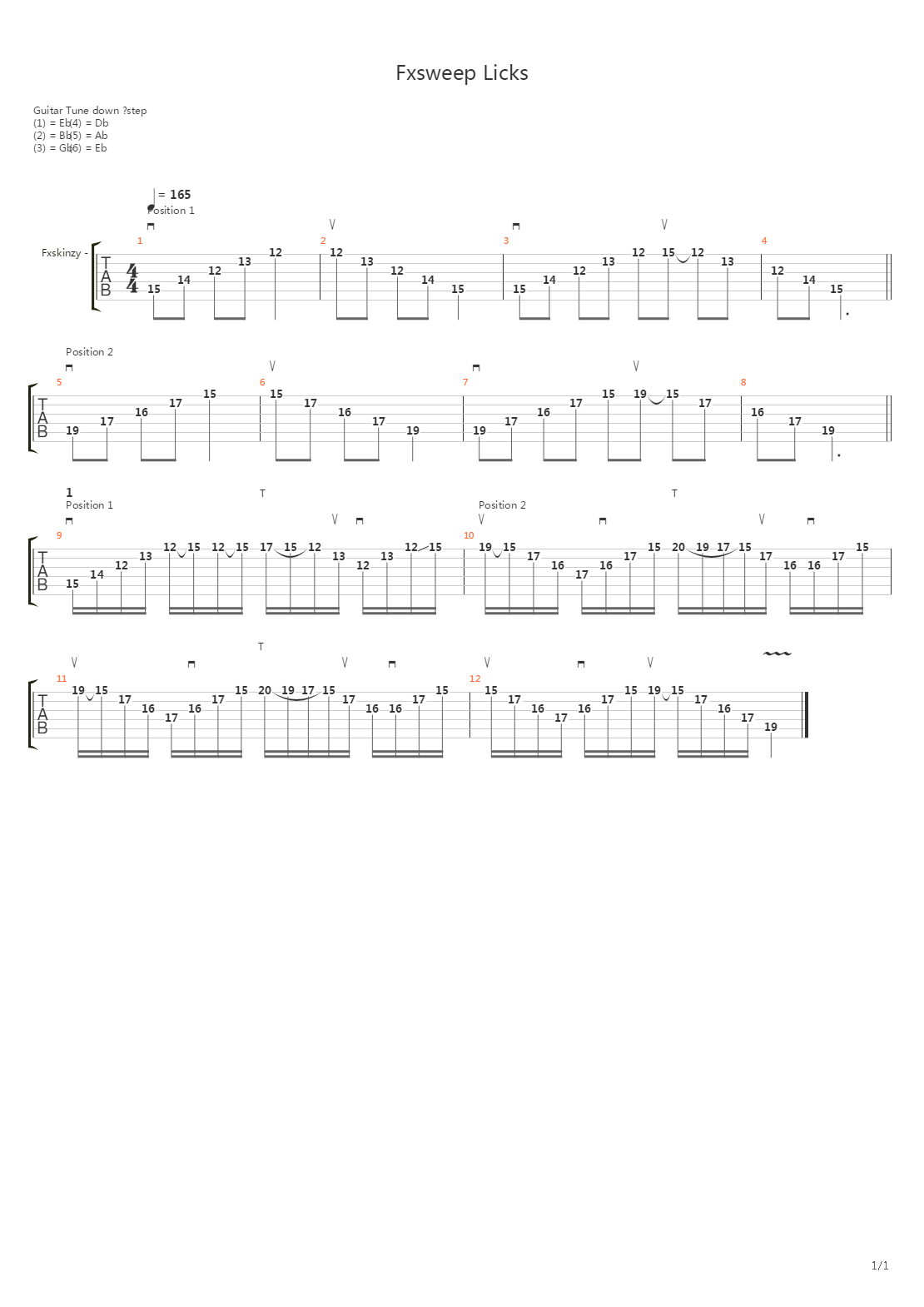 Sweep Excercises - Fxsweep Licks吉他谱