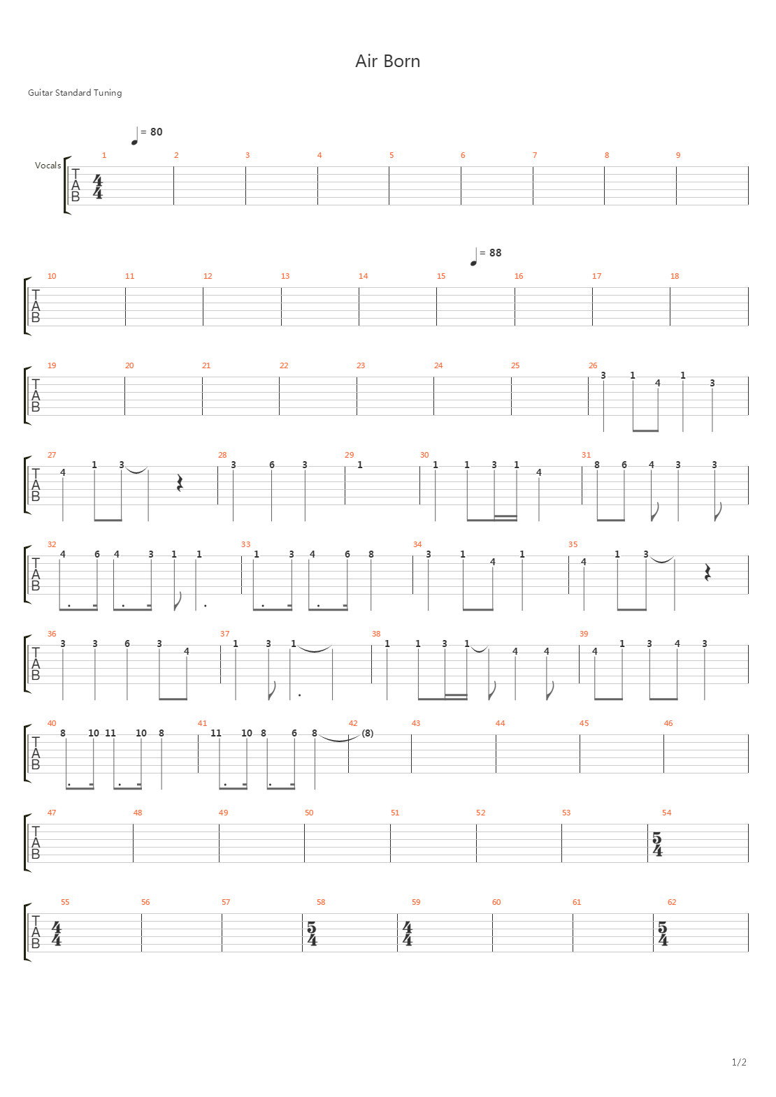 Air Born吉他谱