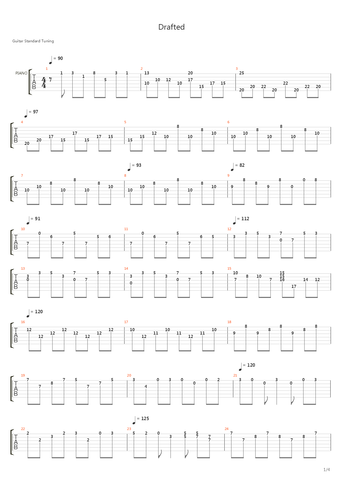 Drafted吉他谱
