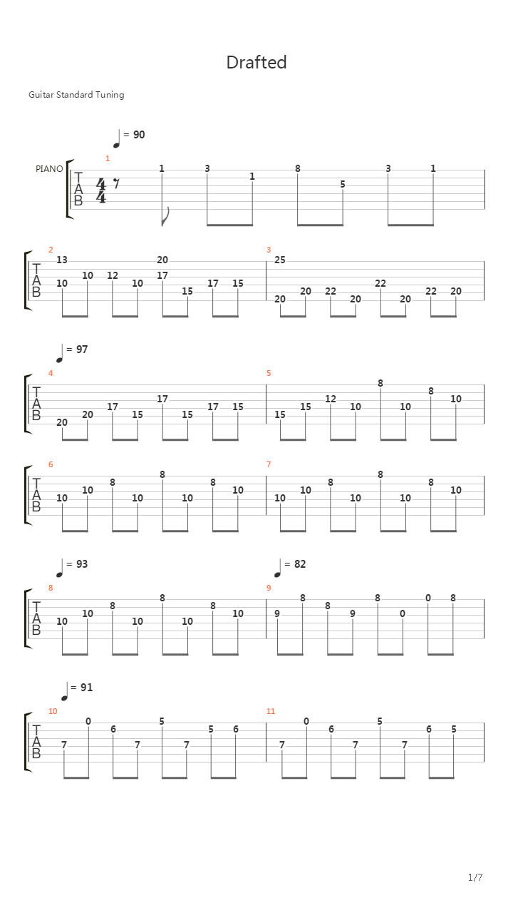 Drafted吉他谱