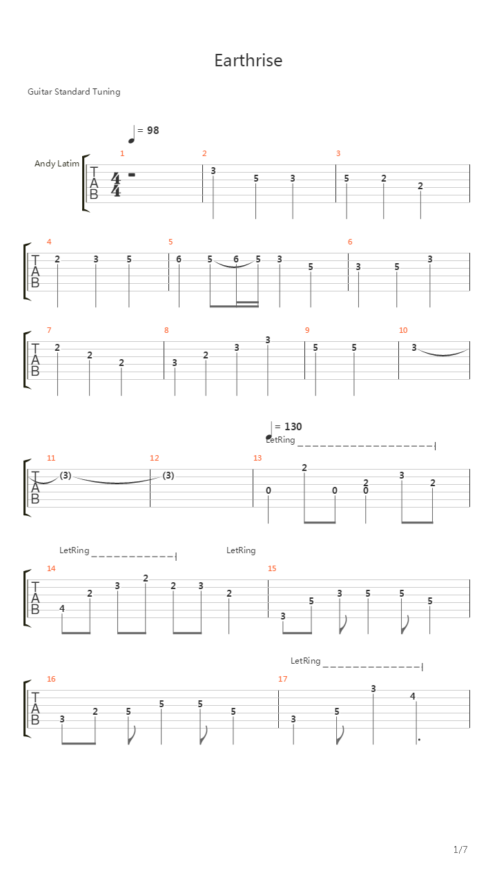 Earthrise吉他谱