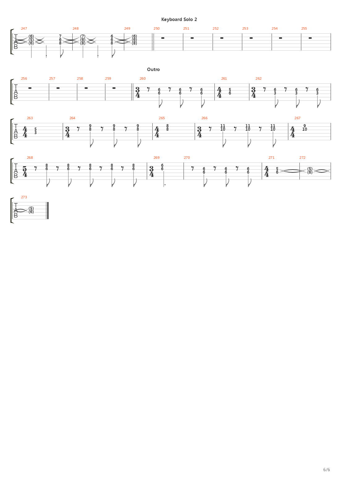 Echoes吉他谱