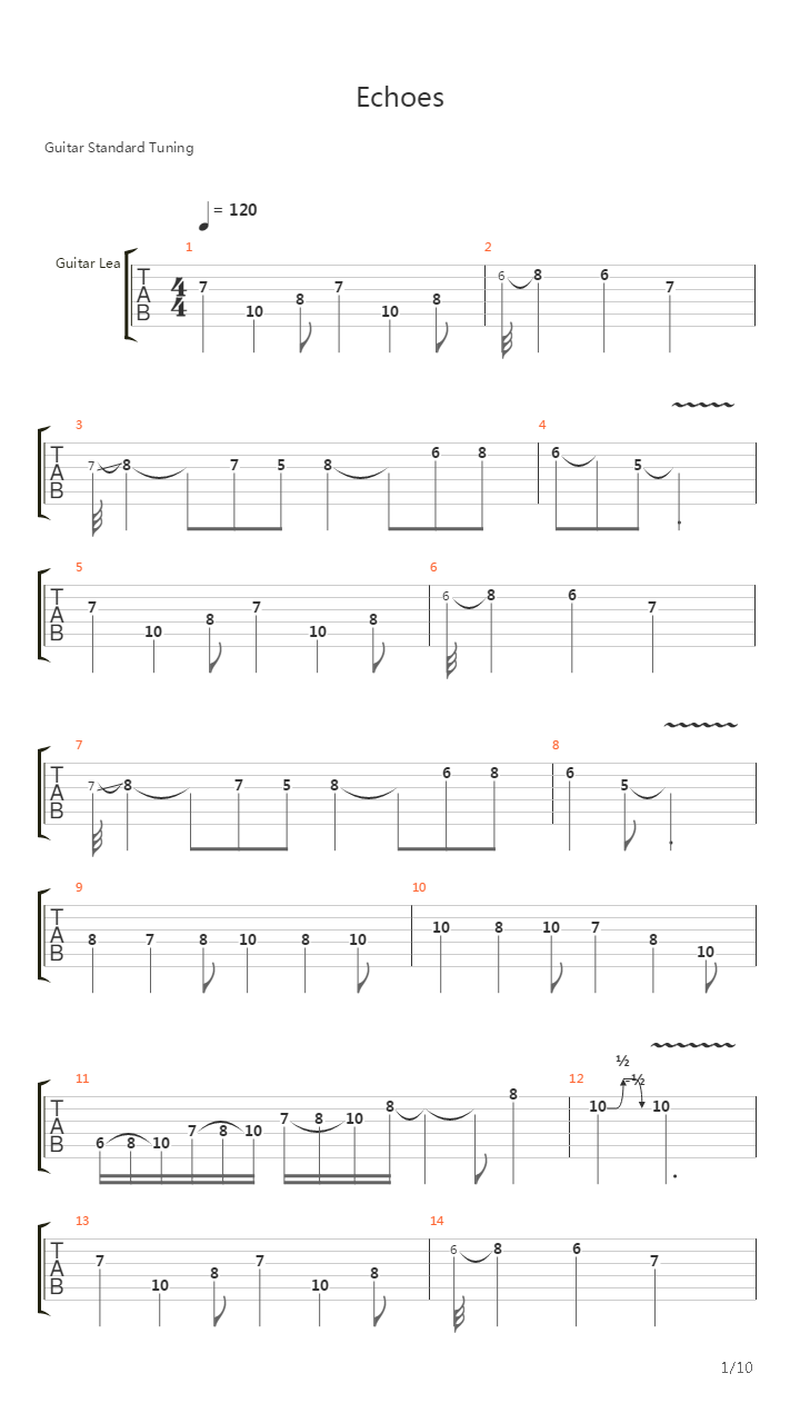 Echoes吉他谱