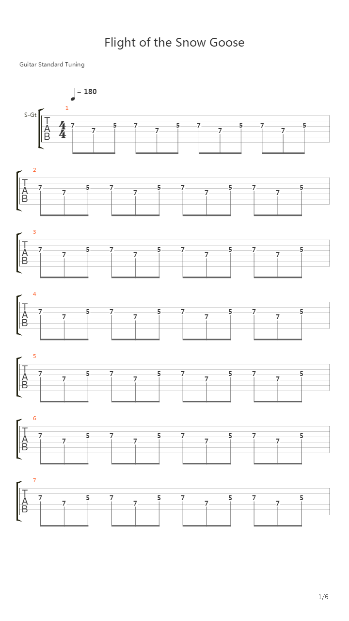 Flight Of The Snow Goose吉他谱