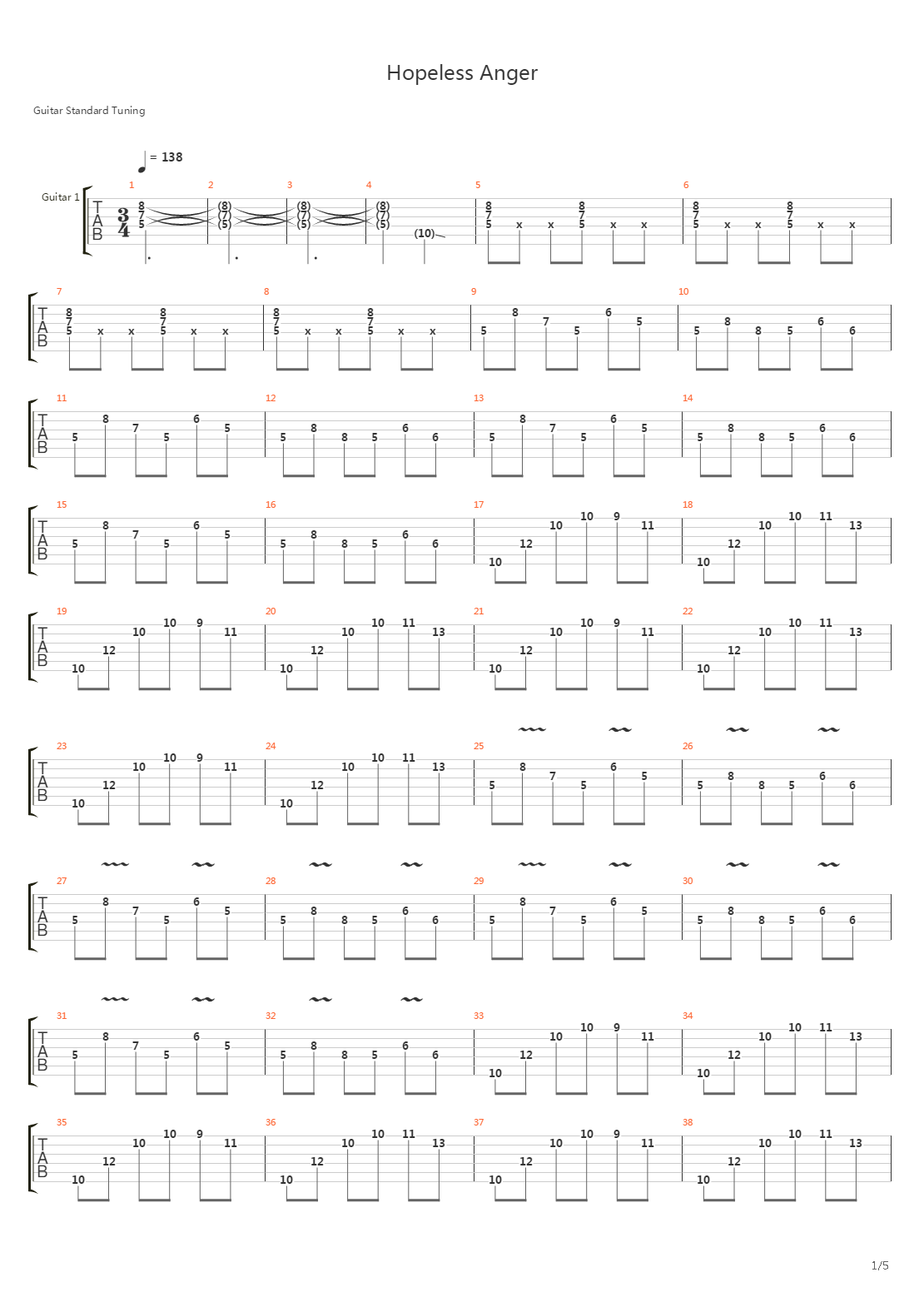 Hopeless Anger吉他谱