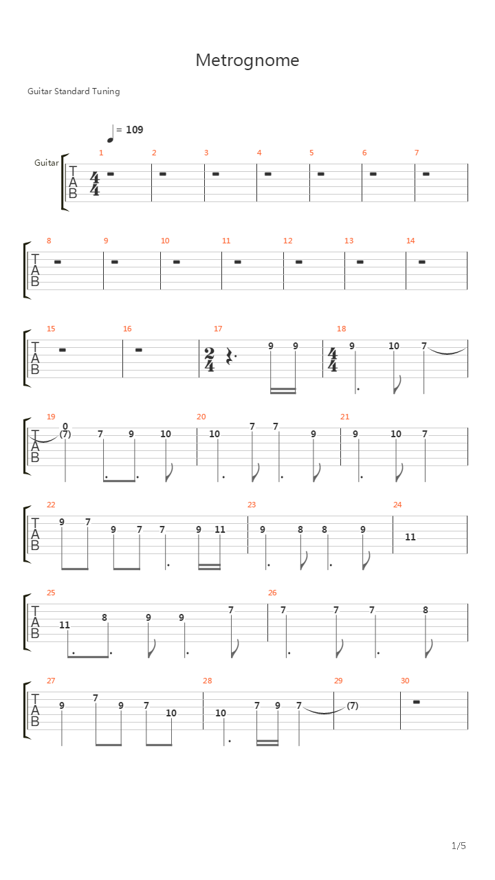 Metrognome吉他谱