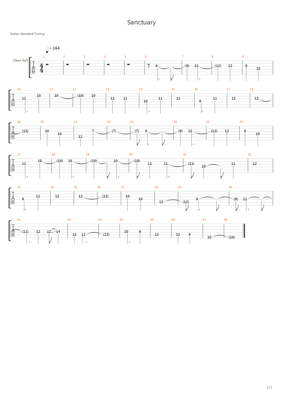 Sanctuary吉他谱
