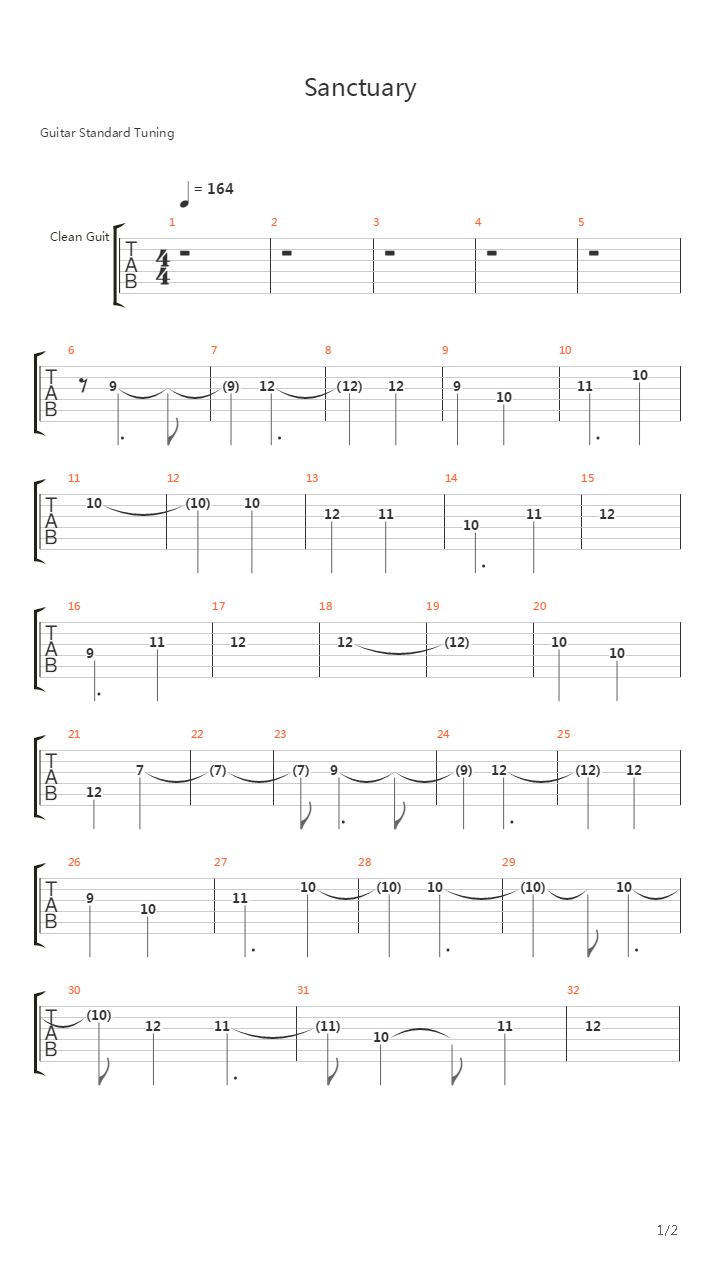 Sanctuary吉他谱