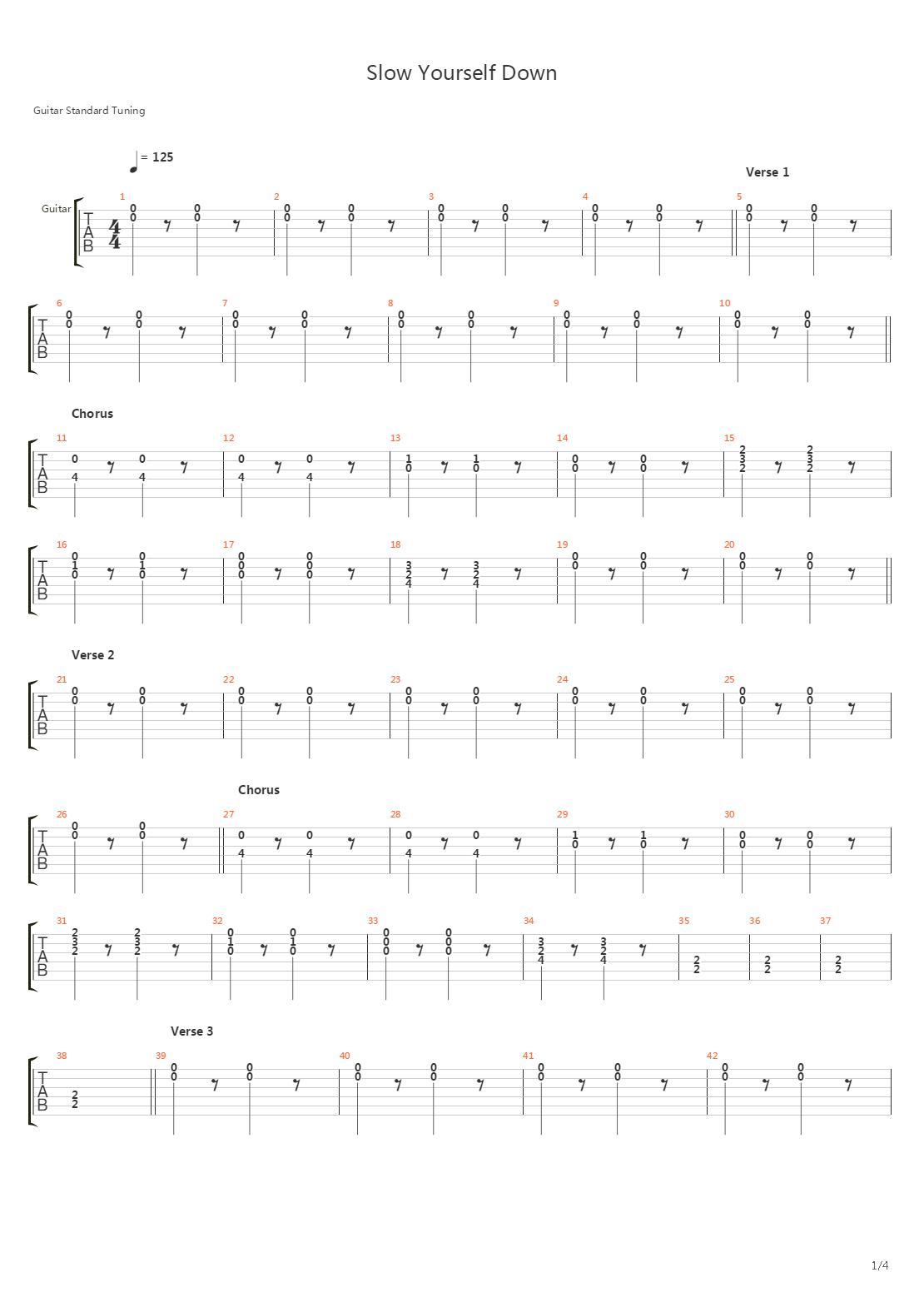 Slow Yourself Down吉他谱
