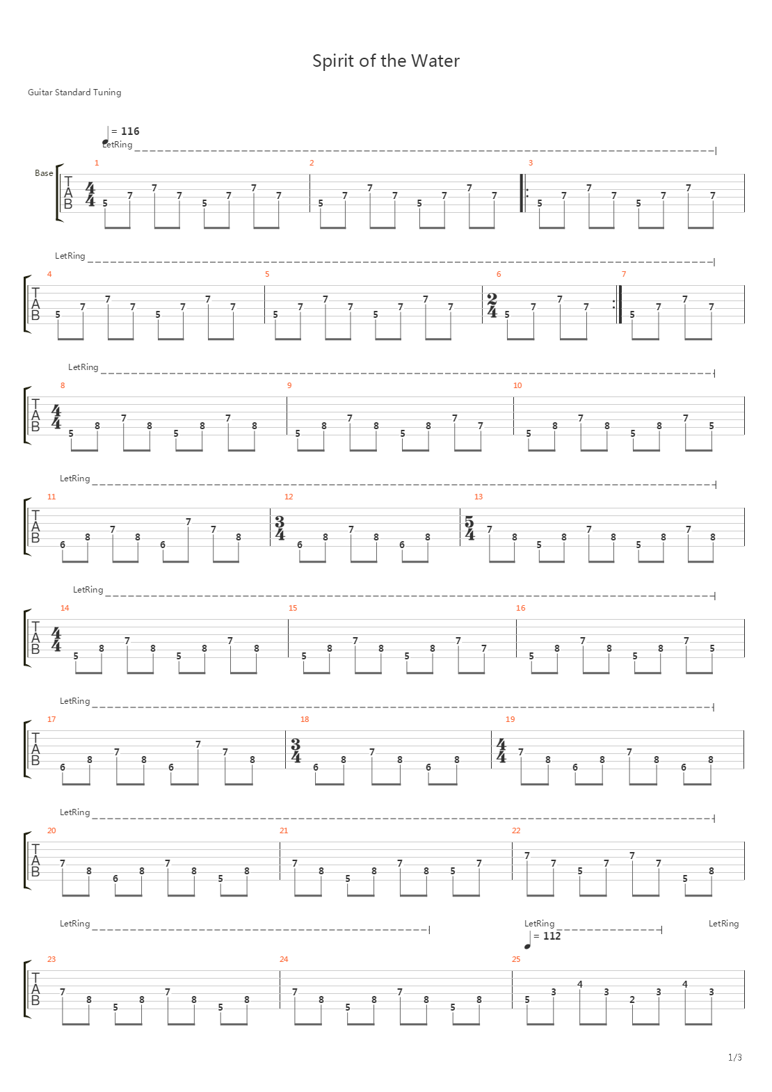 Spirit Of The Water吉他谱